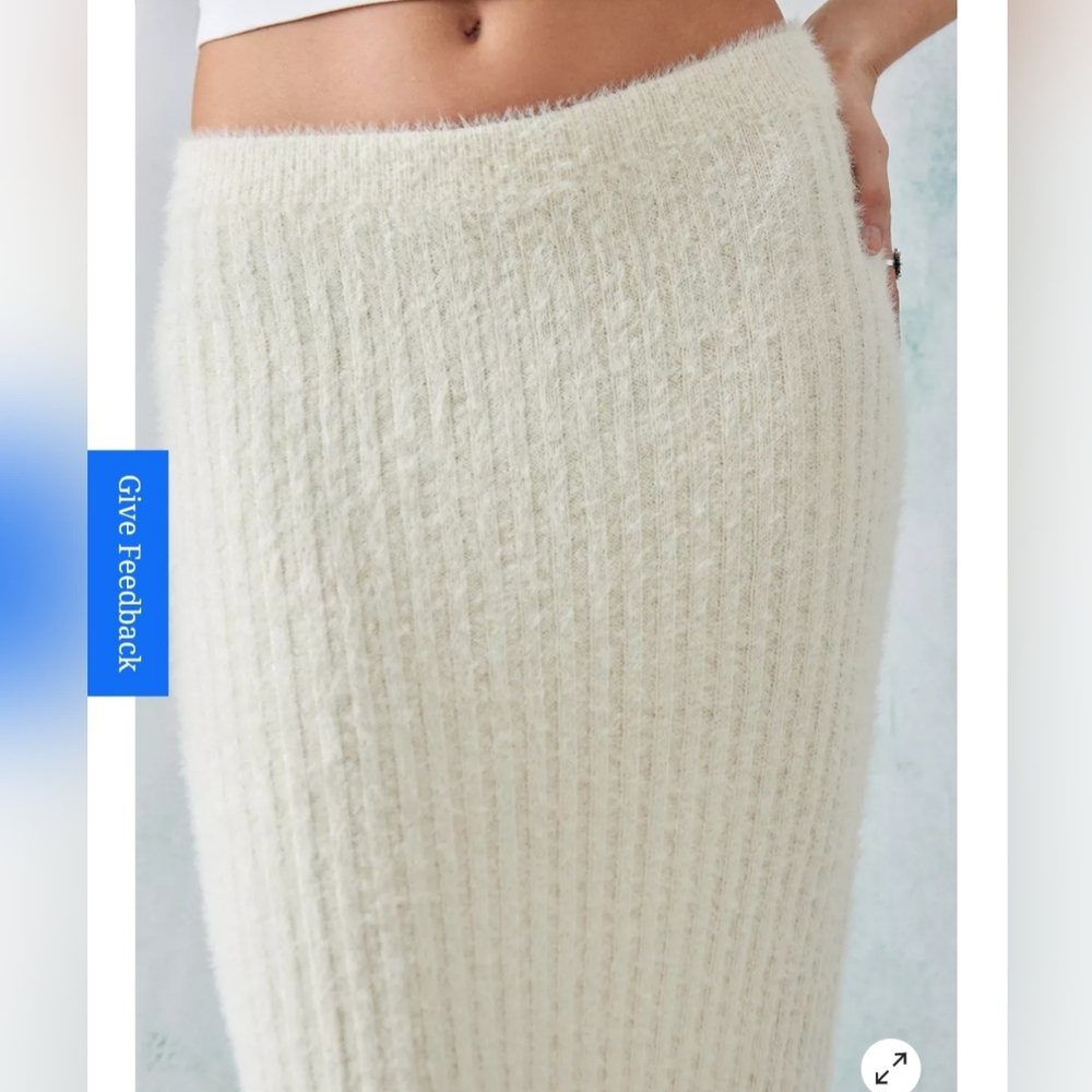 Urban Outfitters Cream Ribbed Maxi Skirt - Picture 2 of 8